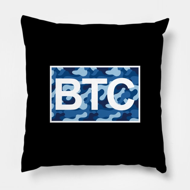 Bitcoin Blue Camo Inside Pillow by felixbunny