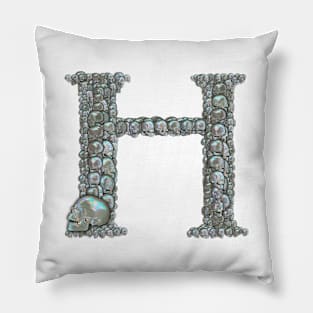 Skull Alphabet H Pillow