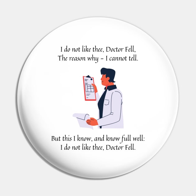 I do not like thee Doctor Fell nursery rhyme (male version) Pin by firstsapling@gmail.com