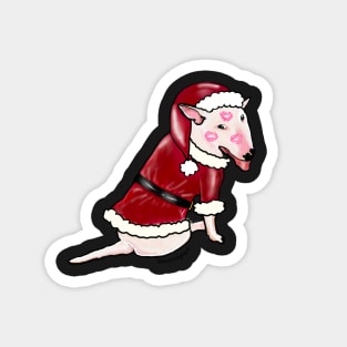 Bull Terrier Dog Santa Magnet