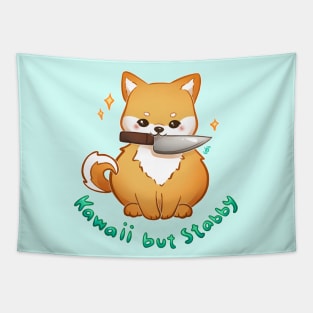 Kawaii but Stabby Shiba Tapestry