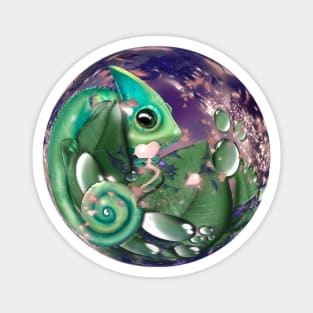 Cute cartoony Veiled Chameleon Magnet