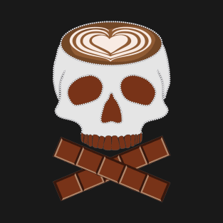 Coffee Skull with Latte Art and Chocolate T-Shirt