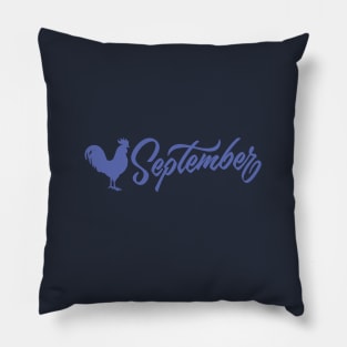 September Baja Blue Rooster Pillow