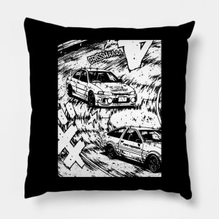 JDM Japanese Drift Racer Drifting Car Anime Manga Eurobeat Intensifies Aesthetic Pillow