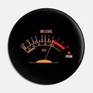 Volume VU Meter Vintage Audio Engineer Recording Studio Gear Head Pin