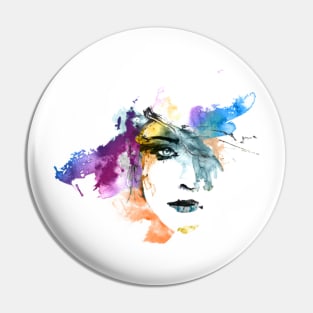 colourful women face Pin