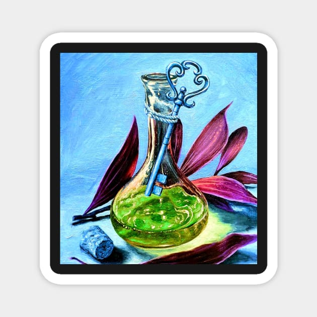 Elixir of eternal youth - Witch and wizard potion bottle spell Magnet by LukjanovArt