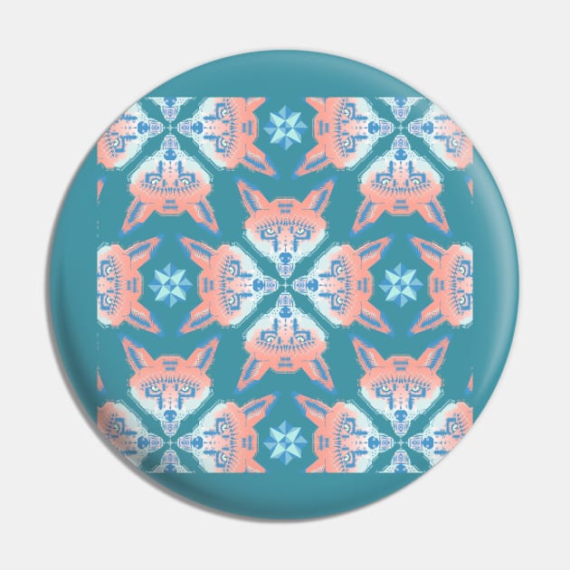 Pastel Fox Pattern Pin by chobopop