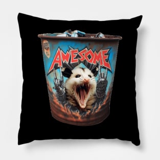 Awesome possum garbage can Pillow