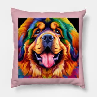 Fluffy Tibetan Mastiff Artwork Pillow