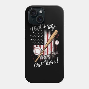 That's My Grandson Out There Grandma Baseball and Softball Women Gifts Phone Case