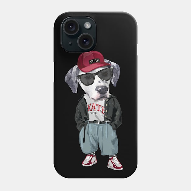 Dalmatian - Hip Hop Style Phone Case by obodo