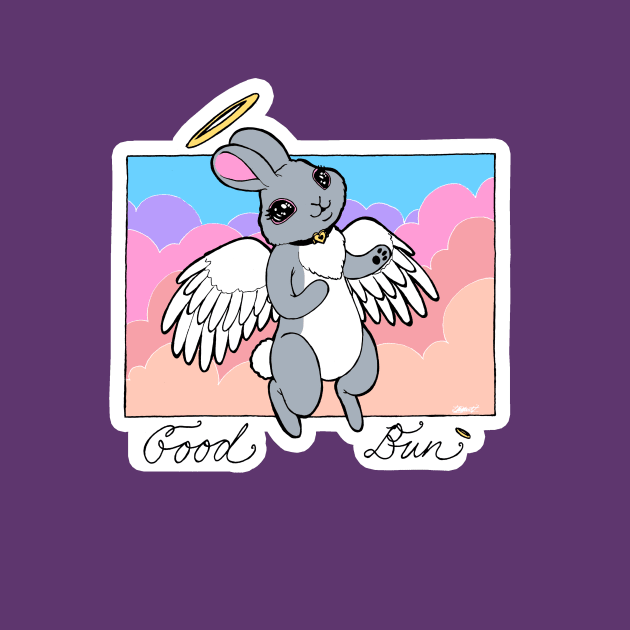 Good Bun - Angel Bunny on your Shoulder by Indi Martin