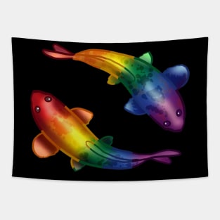 Rainbow Koi Fish Tapestry