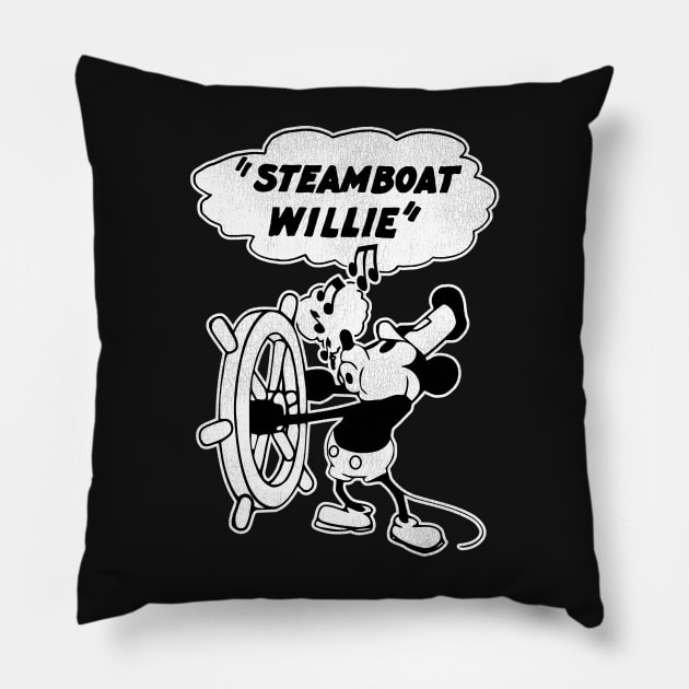 Steamboat Willie Pillow by darklordpug