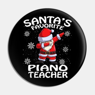 Santas Favorite Piano Teacher Christmas Pin