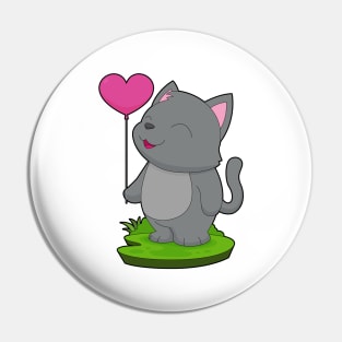 Cat Heart Balloon Pin