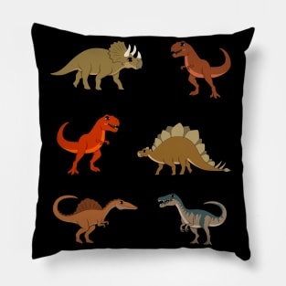 Different Types Of Dinosaurs Pillow