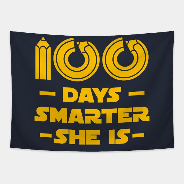 100 Days Smarter She Is Tapestry by yeoys