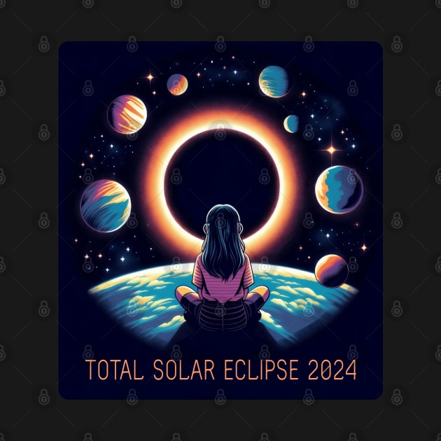 Cosmic Meditation 2024 Total Solar Eclipse Galaxy Watcher by merchlovers