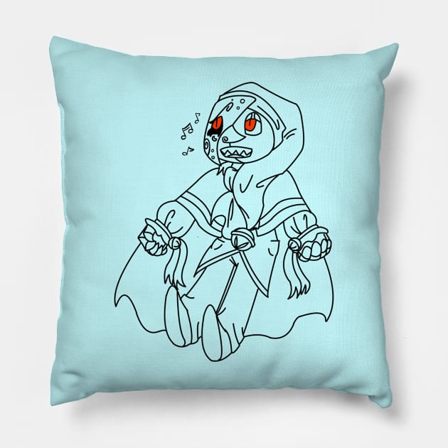 chibi phantom moon outline Pillow by Kinder Heart