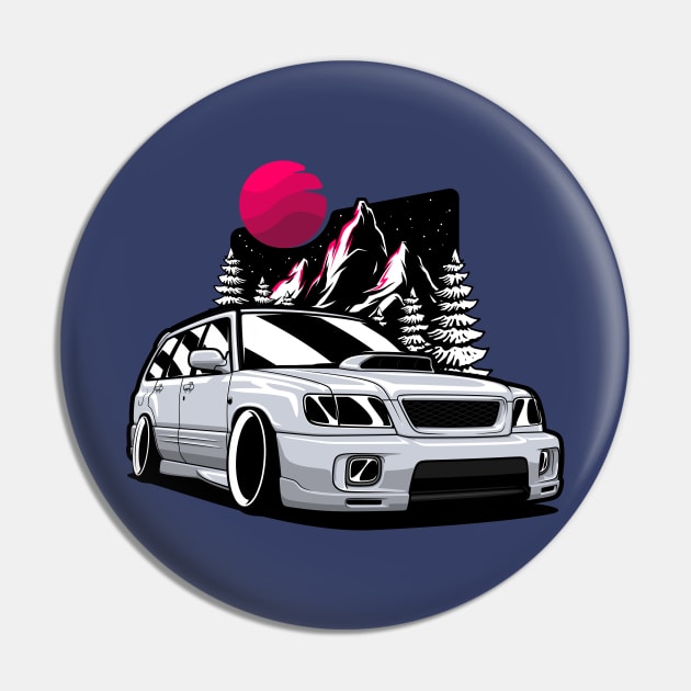 Silver Forester STI Pin by KaroCars