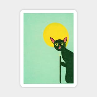 Dobby The Cat Retro Poster Vintage Art Dobby Wall Green Elf Illustration Magnet