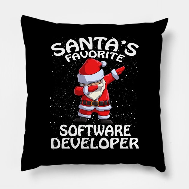 Santas Favorite Software Developer Christmas Pillow by intelus