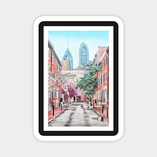 Philadelphia, Pennsylvania Magnet by NorrskenArt