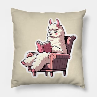 Llama Reading A Book Pillow