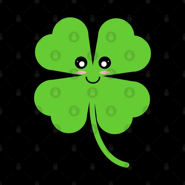 Cute Lucky Shamrock in Black by Kelly Gigi