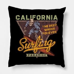 California Surfing summer waves skeleton Pillow