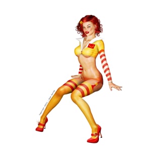 Want Fries With That Shake - Fast Food Pinup T-Shirt