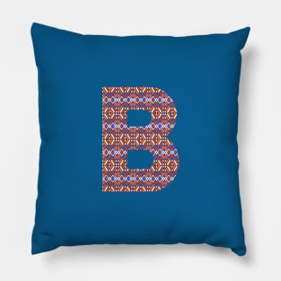 Monogram Letter B- geometric pattern Pillow