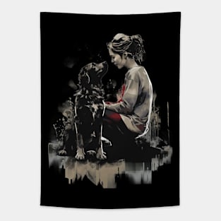 Girl with Dog, Dog Mum Tapestry