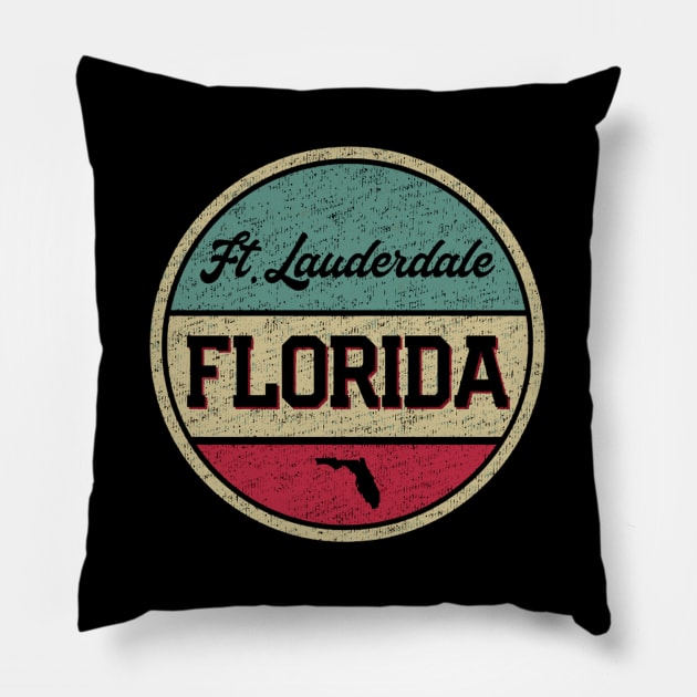 Ft Fort Lauderdale Florida 70'S 80'S Pillow by SnugFarm