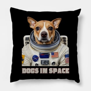 Dogs In Space Dog Lover Astronaut Animal Dog Lover Dog Owner Space Enthusiast Gift for Dog Dad Mum Pillow