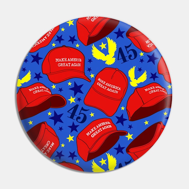 Trump 45 MAGA Hat Pattern - Blue Pin by JessySketches