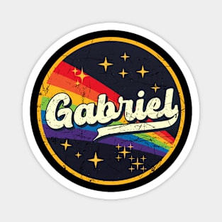 Gabriel // Rainbow In Space Vintage Grunge-Style Magnet