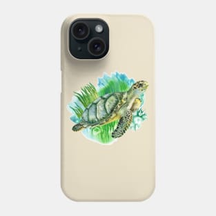 Sea Green turtle seaweed Phone Case