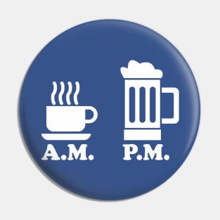 AM PM Coffee Beer Pin