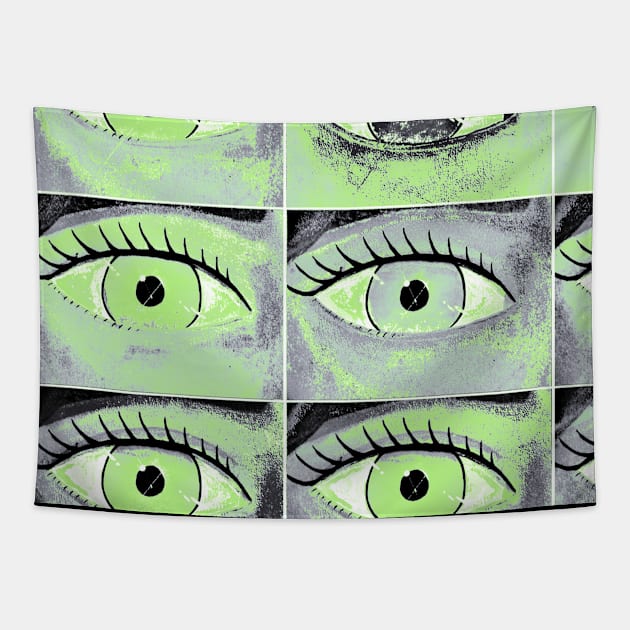 Agender Pride Painted Eyes Collage Tapestry by VernenInk