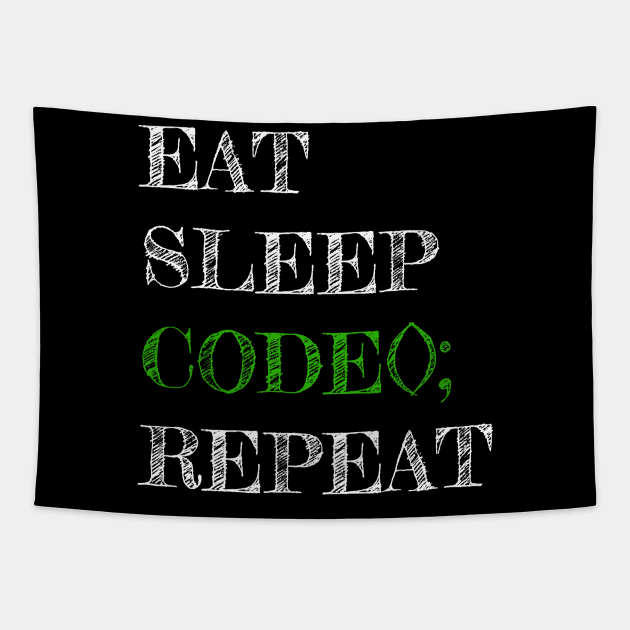 Eat Sleep Code() Repeat Tapestry by cryptogeek