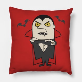 Retro Vintage Dracula Vampire Pillow