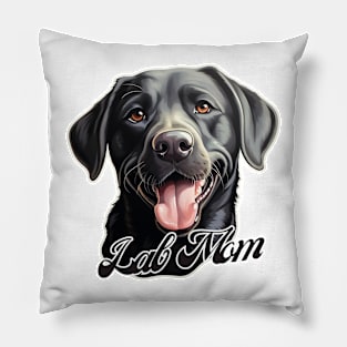 Black Lab Mom T-Shirt - Dog Lover Gift, Pet Parent Apparel Pillow