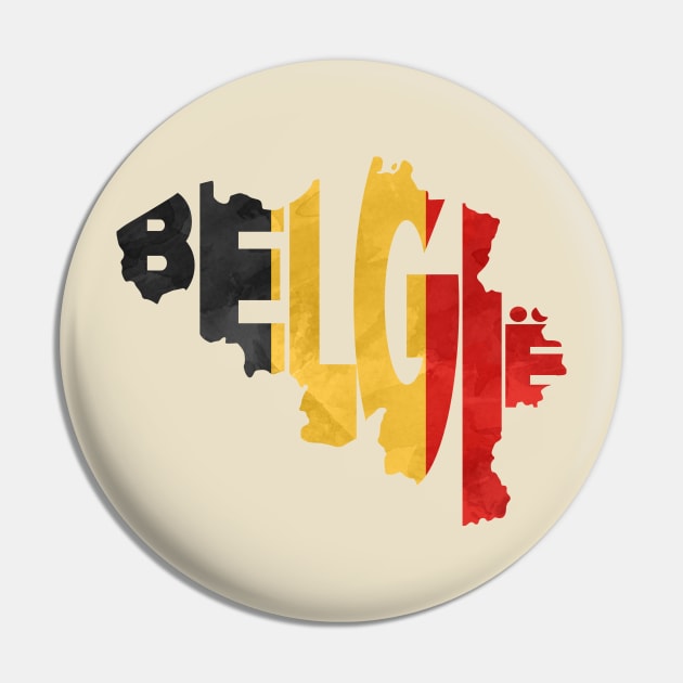 Belgium Typo Map Pin by inspirowl