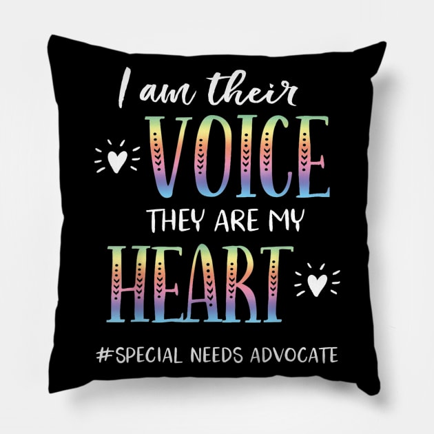 SPED Teacher Special Needs Advocate Gift I Am Their Voice Pillow by Tane Kagar