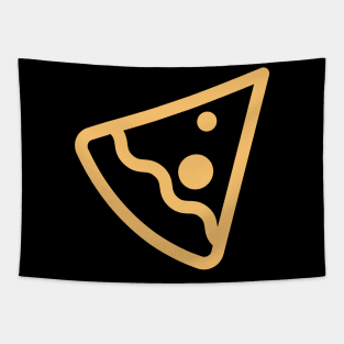 Cute Yellow Cheese Pizza Outline Tapestry