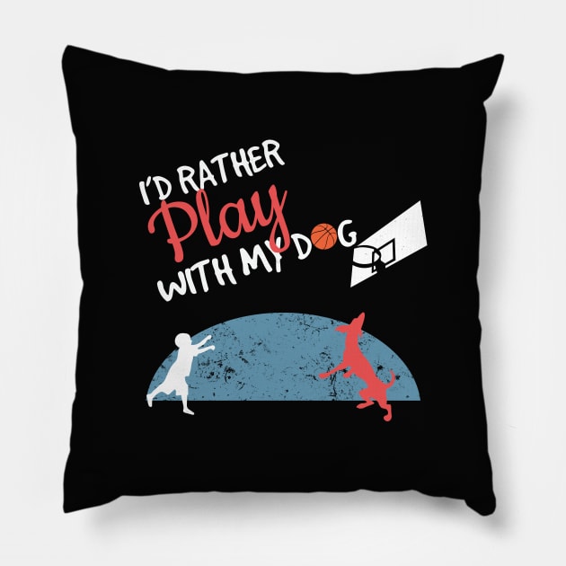 Basketball Shirt Play With My Dog Teen Boy Gift Pillow by Freid